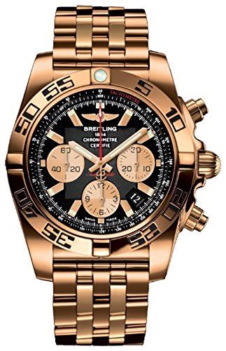 breitling chronomat solid rose gold watch black dial|breitling chronomat 41 for sale.